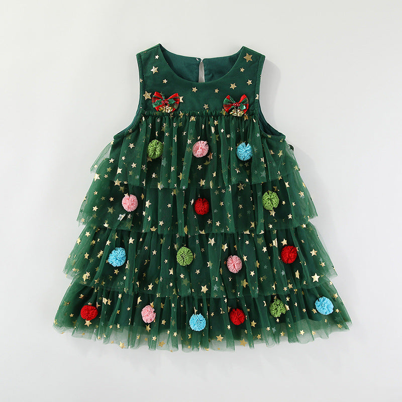 Christmas lace netted dress