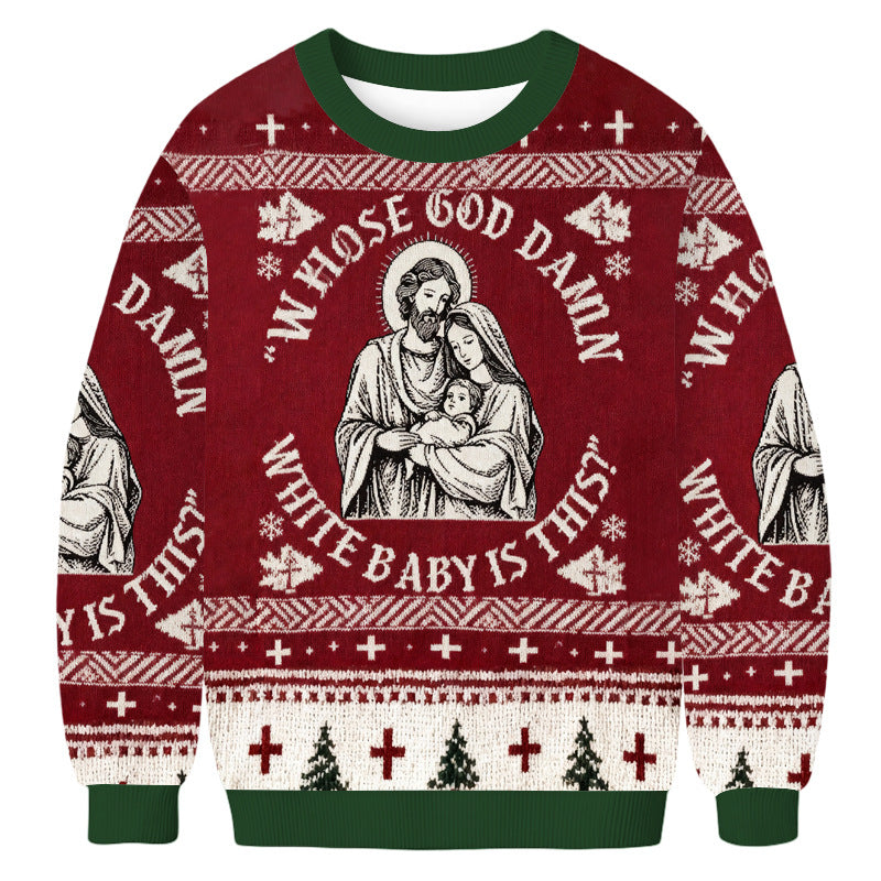 Casual Christmas Print Crew Neck Sweatshirts