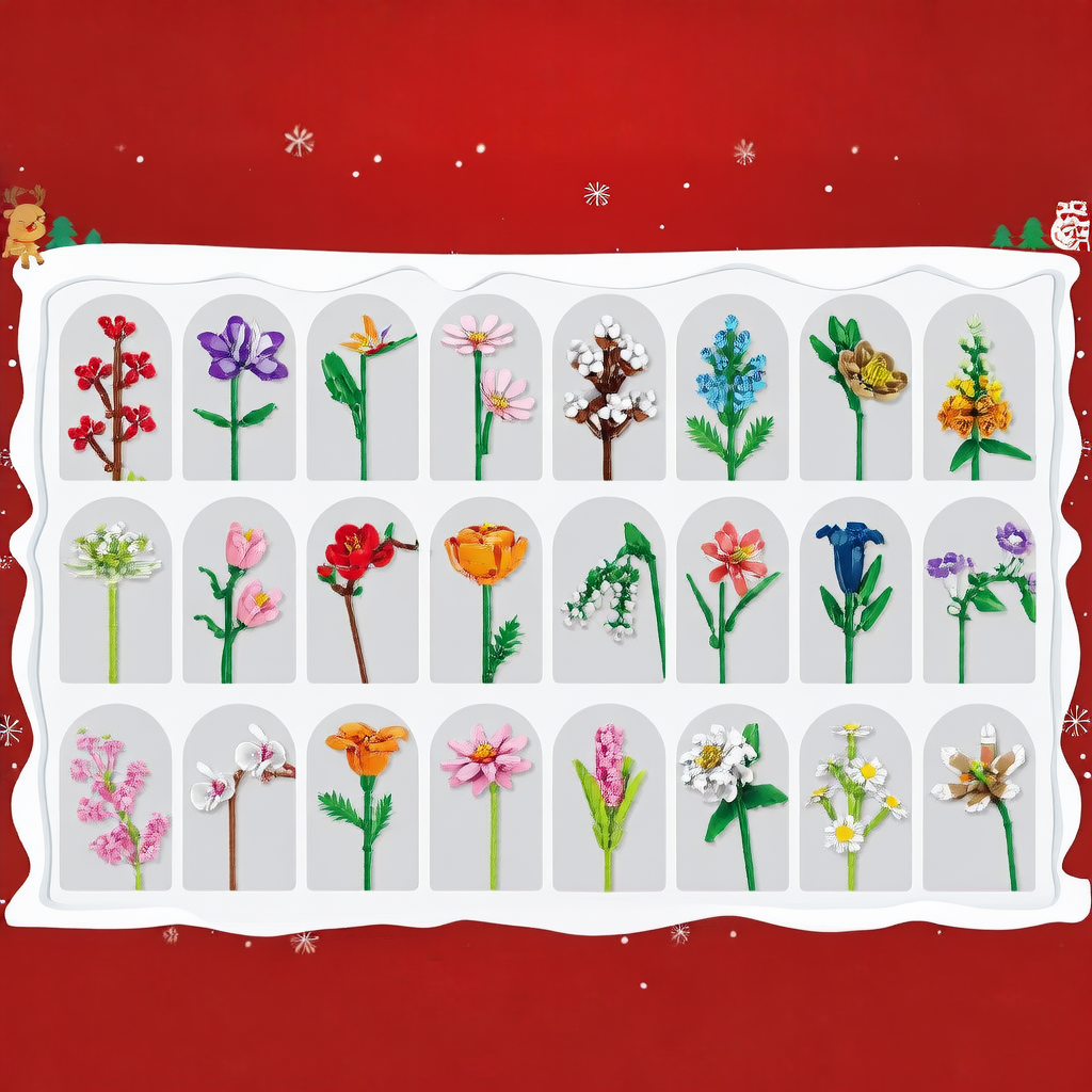 Flower Bouquet Building Blocks Christmas DIY Toy