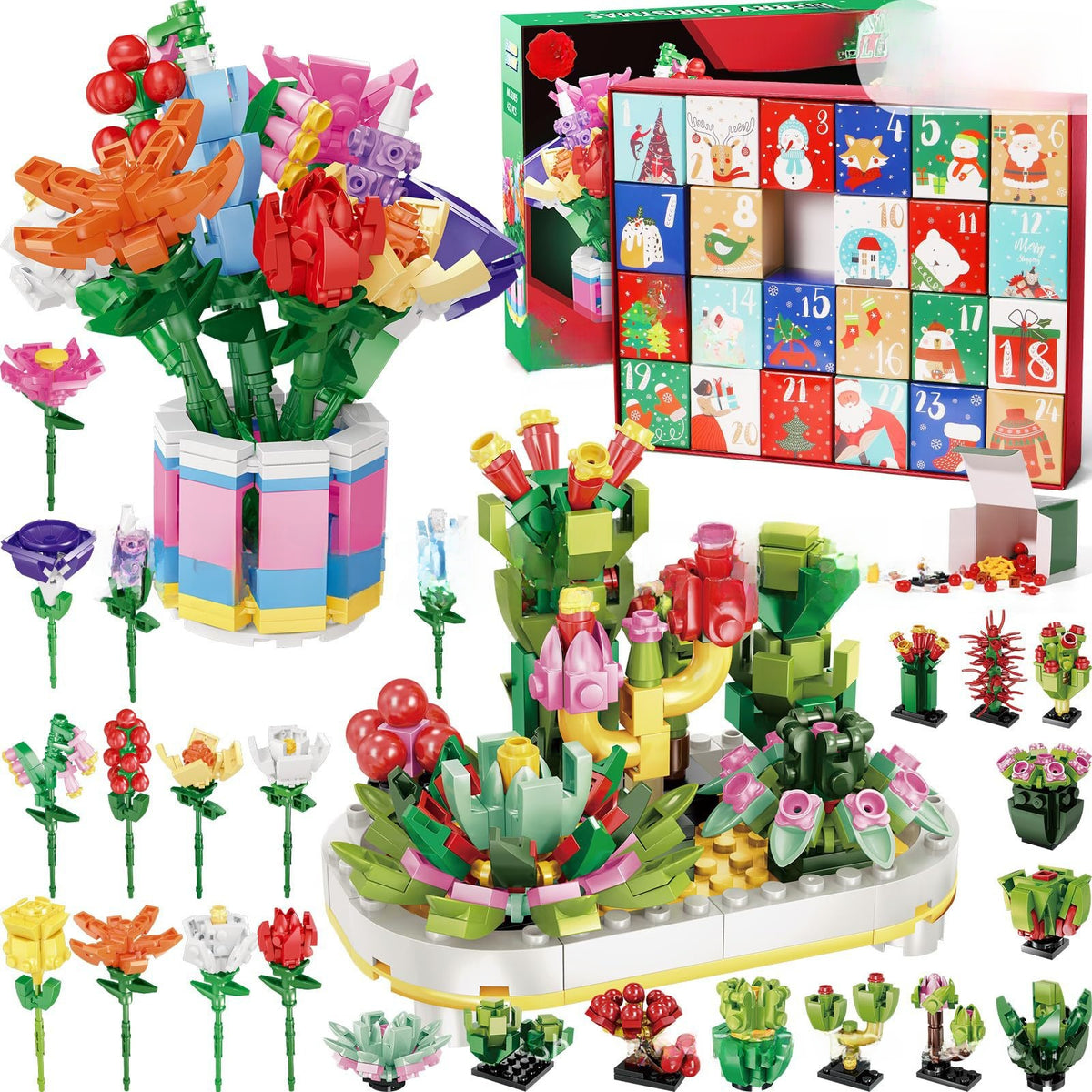 Flower Bouquet Christmas Building Blocks