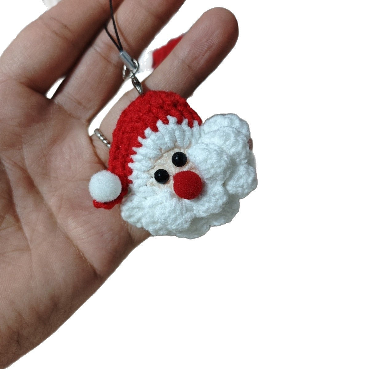 Handmade wool crocheted Santa Claus pendant cute bag hanging