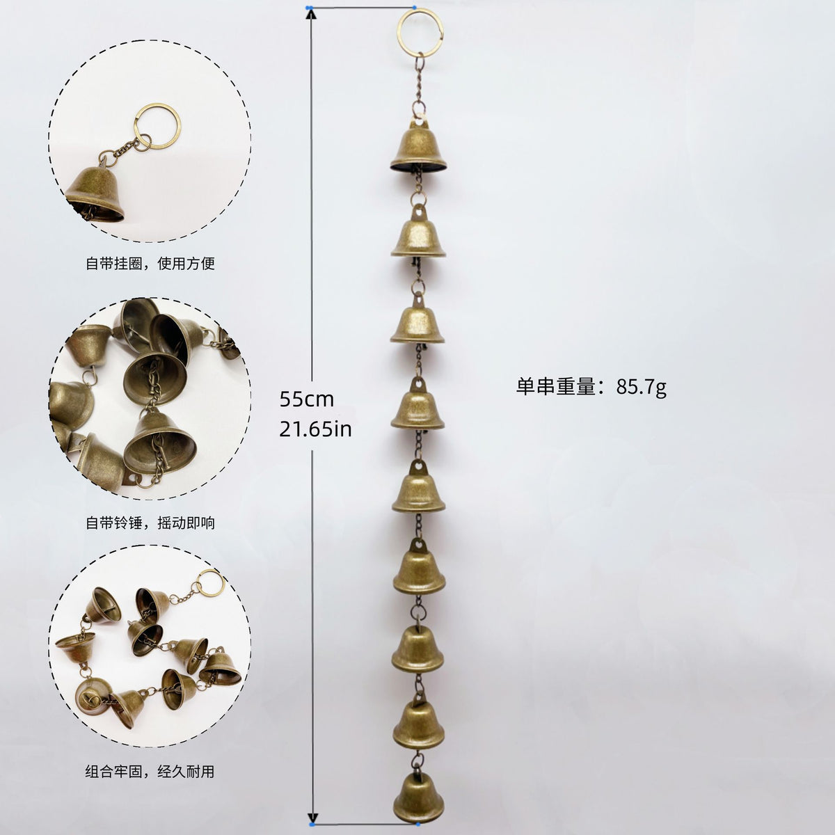 Witch Bell Door Handle Protection Pendant Good Luck Vine Wind Chime Outdoor Wind Chime Door Christmas Bell Hanging Decoration String