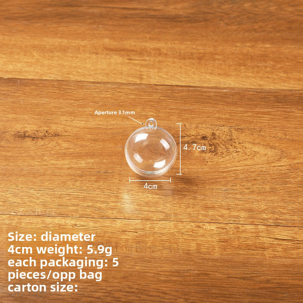 Highly Transparent Round Ball Hollow Ball Christmas Ball Acrylic Decorative Ball Ornaments Toys Transparent Packaging Ball