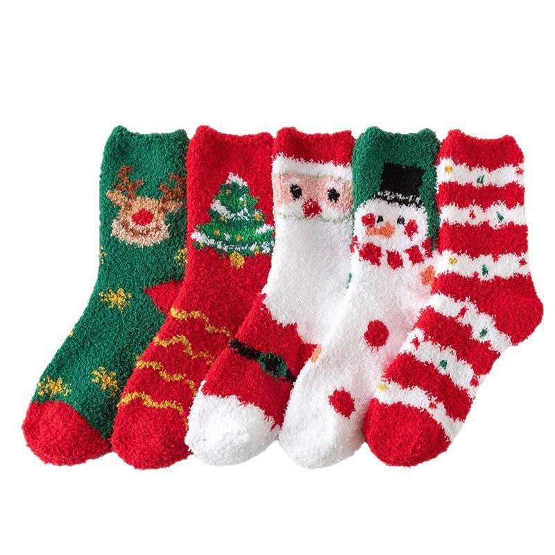 Plush Christmas Slipper Socks with Non-Slip Sole