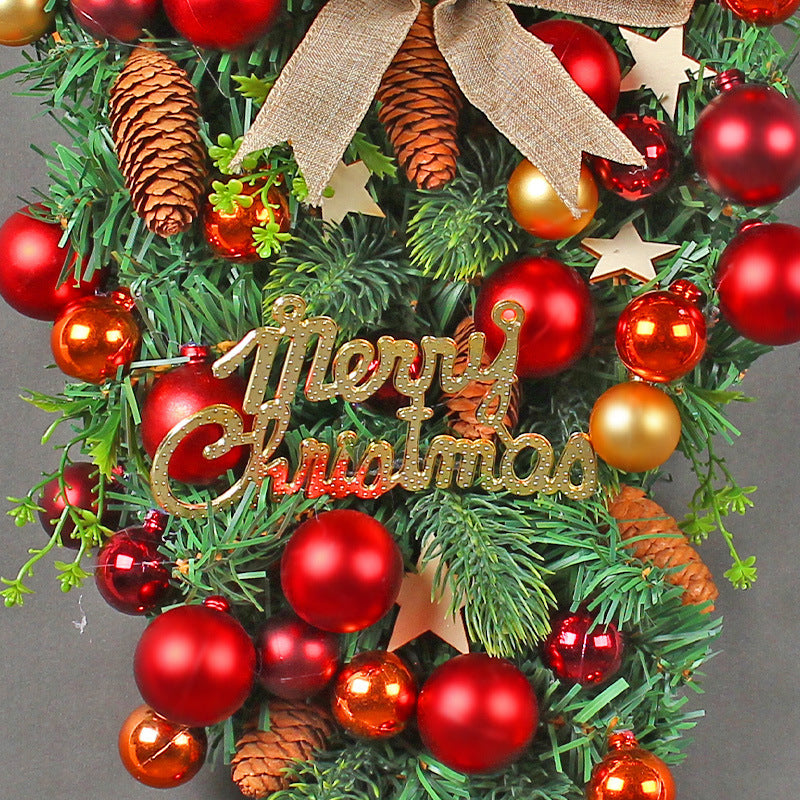 Christmas Decorative Ball with Bow and Rattan