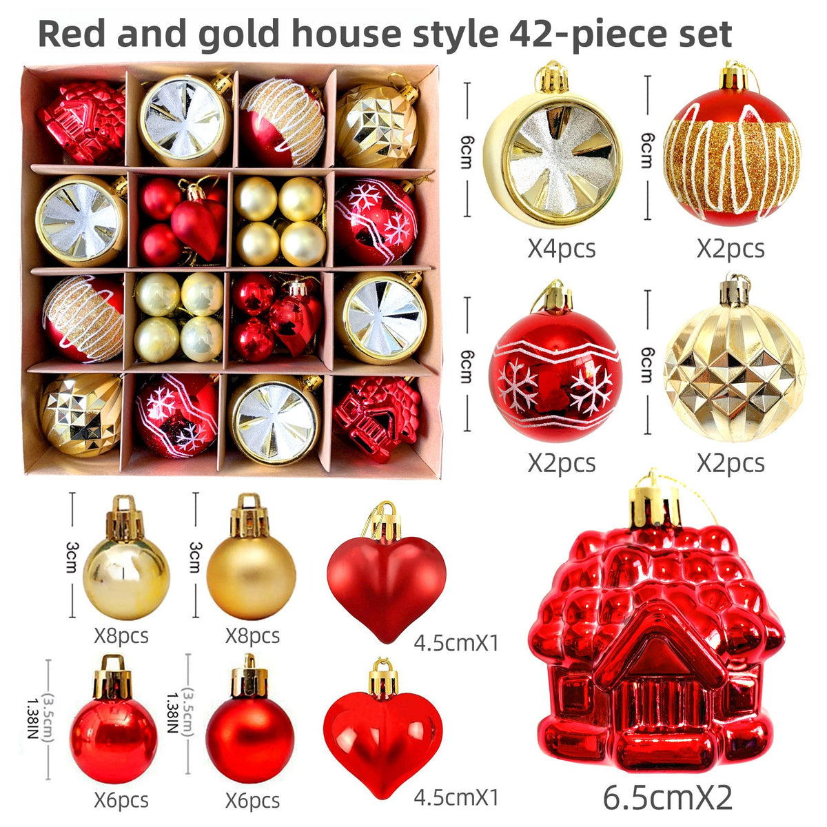 6cm Electroplated Christmas Ornament Ball with Hand-Painted Designs