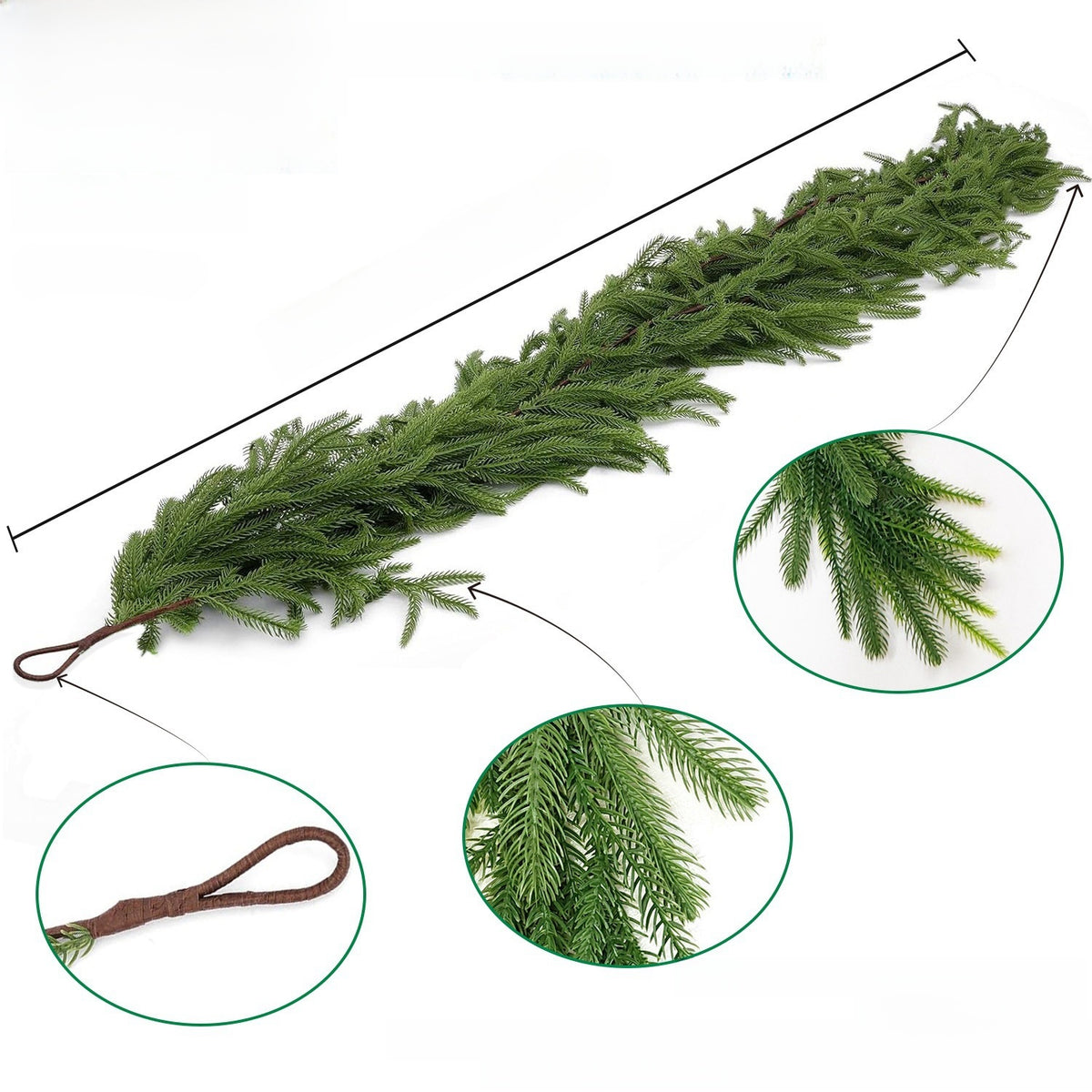 Simulated Pine Needle Rattan Christmas Wreath