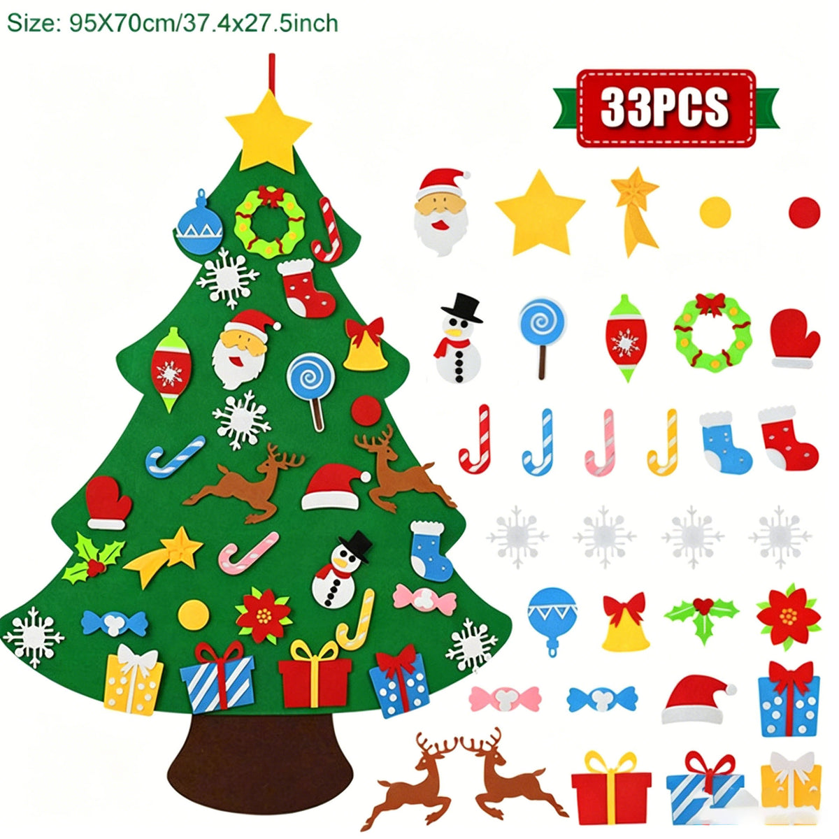 DIY Felt Christmas Tree with Ornaments