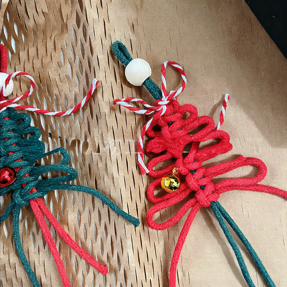 Hand-Woven Macrame Christmas Tree Ornament