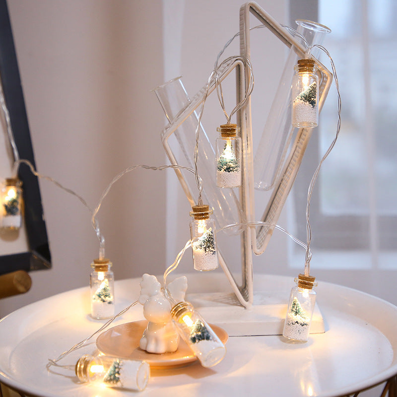 Decorative LED Christmas String Lights with Glass Bottles