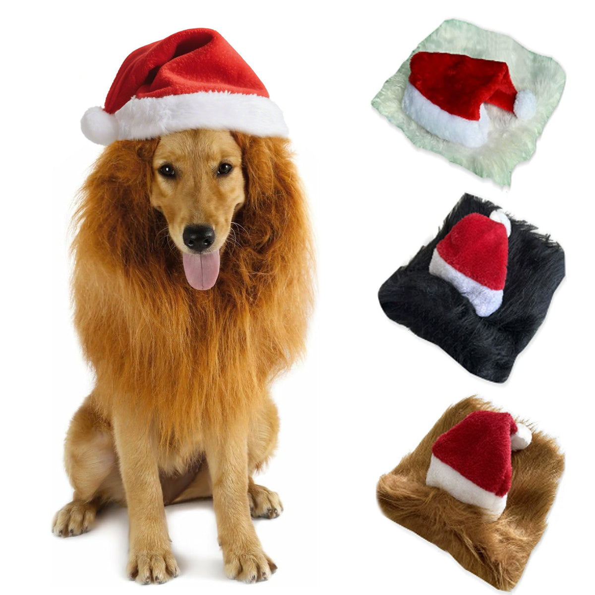 Pet Lion Christmas Hat Costume