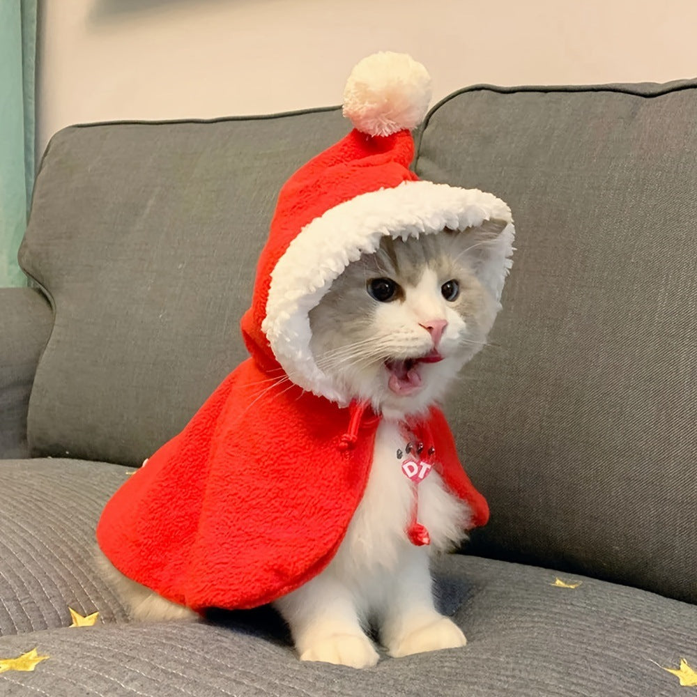 Pet Christmas Party Dog Cloak Pet Cat Hat Shawl suit