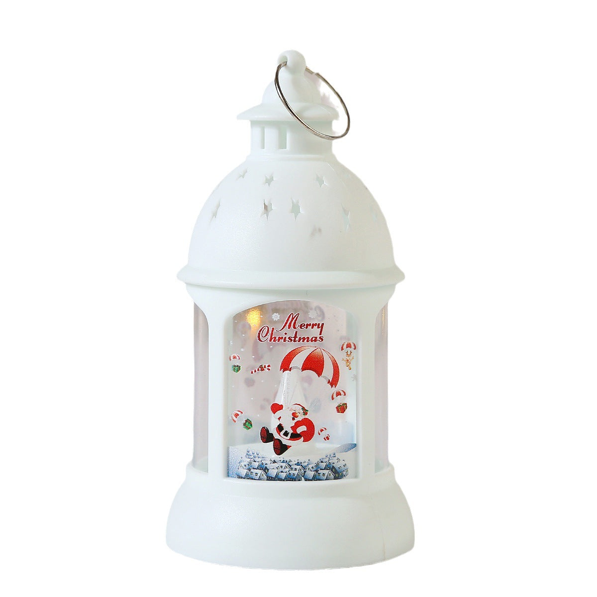 Christmas Decorative Cylinder Wind Light with Santa Snowman Designs