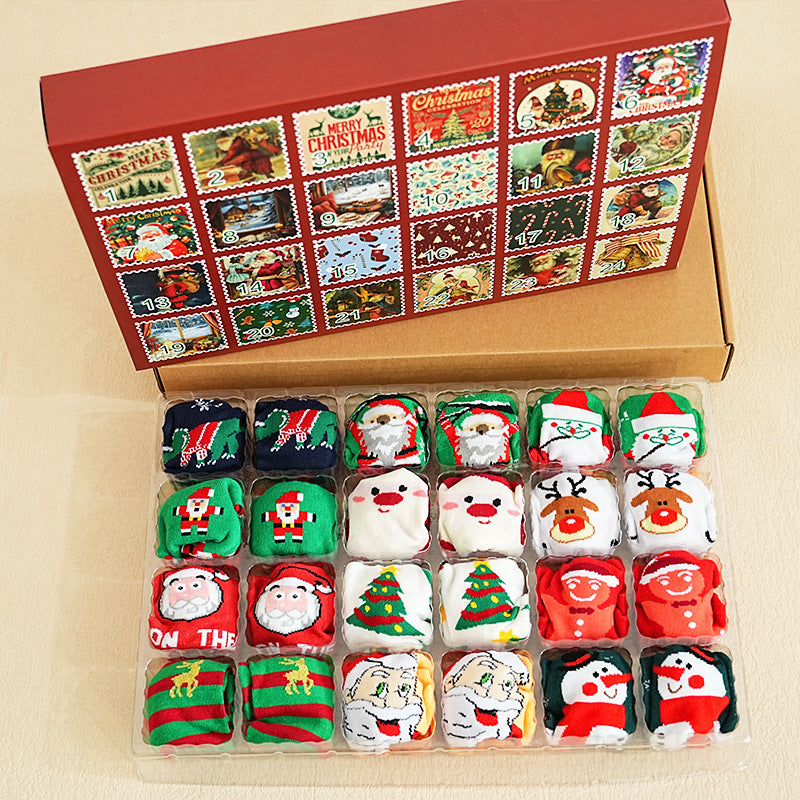Christmas Socks Gift Set – 12-Piece Box or Advent Calendar