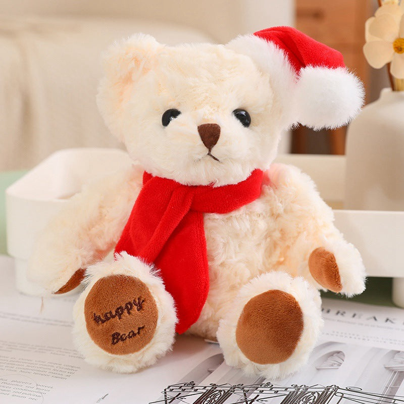 Cute Plush Teddy Bear with Christmas Scarf