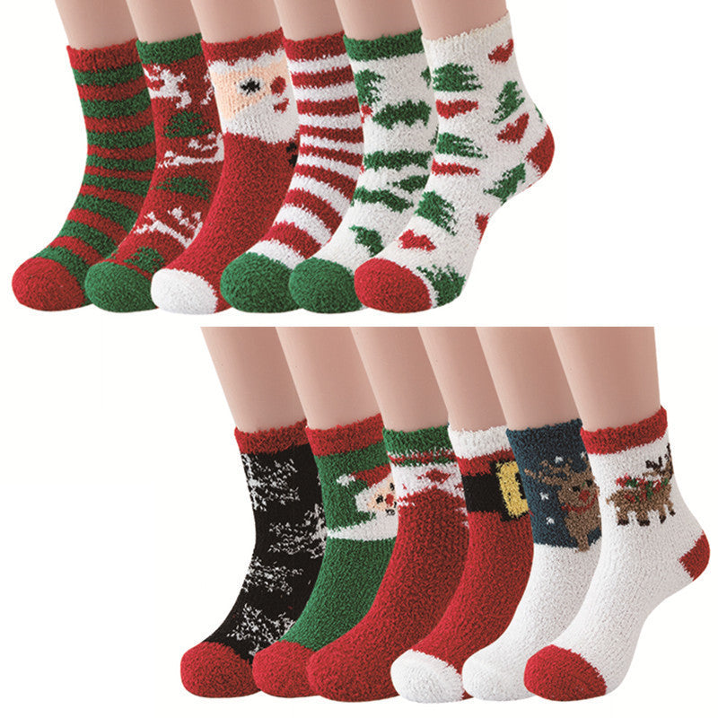 Plush Christmas Slipper Socks with Non-Slip Sole