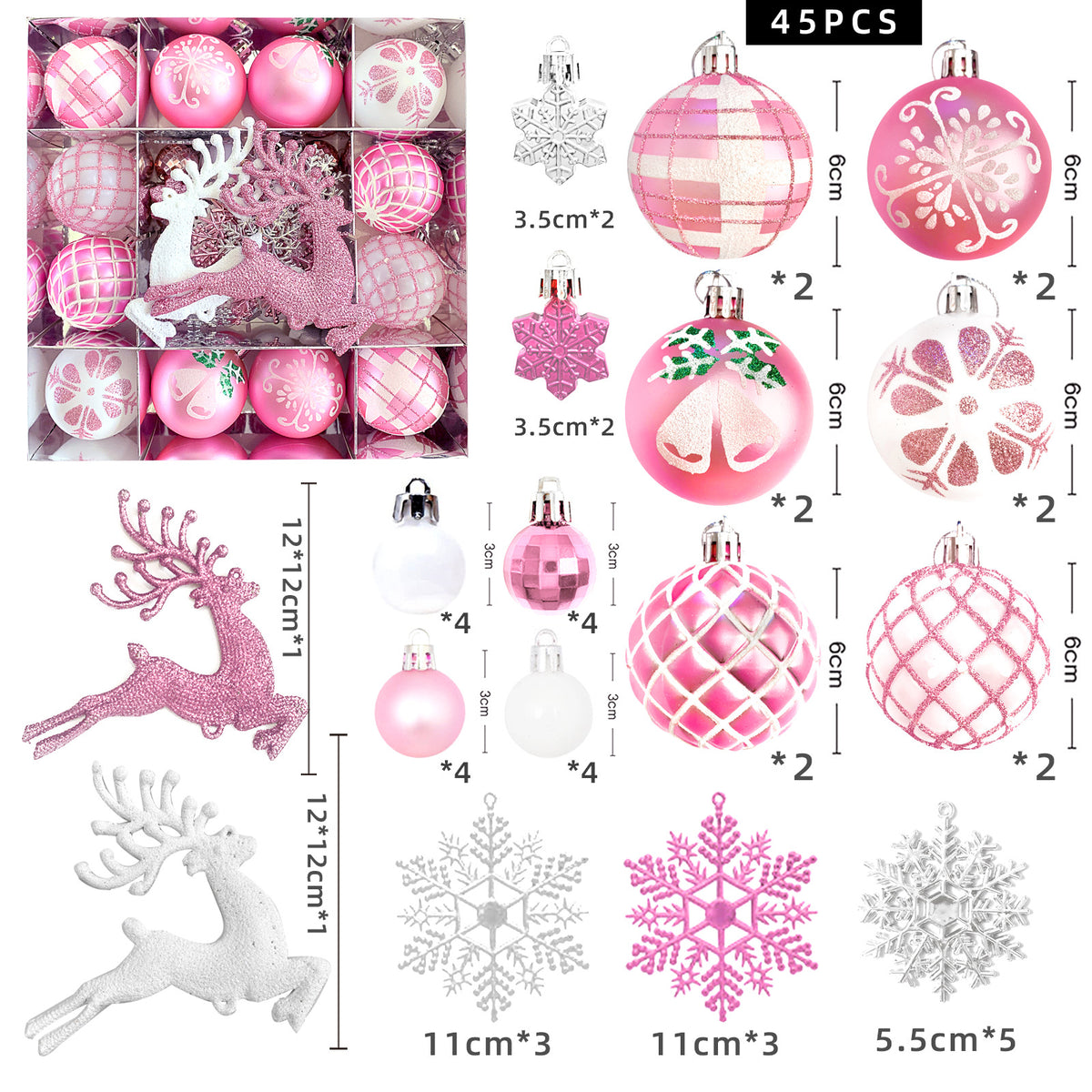 6cm Electroplated Christmas Ornament Ball with Hand-Painted Designs