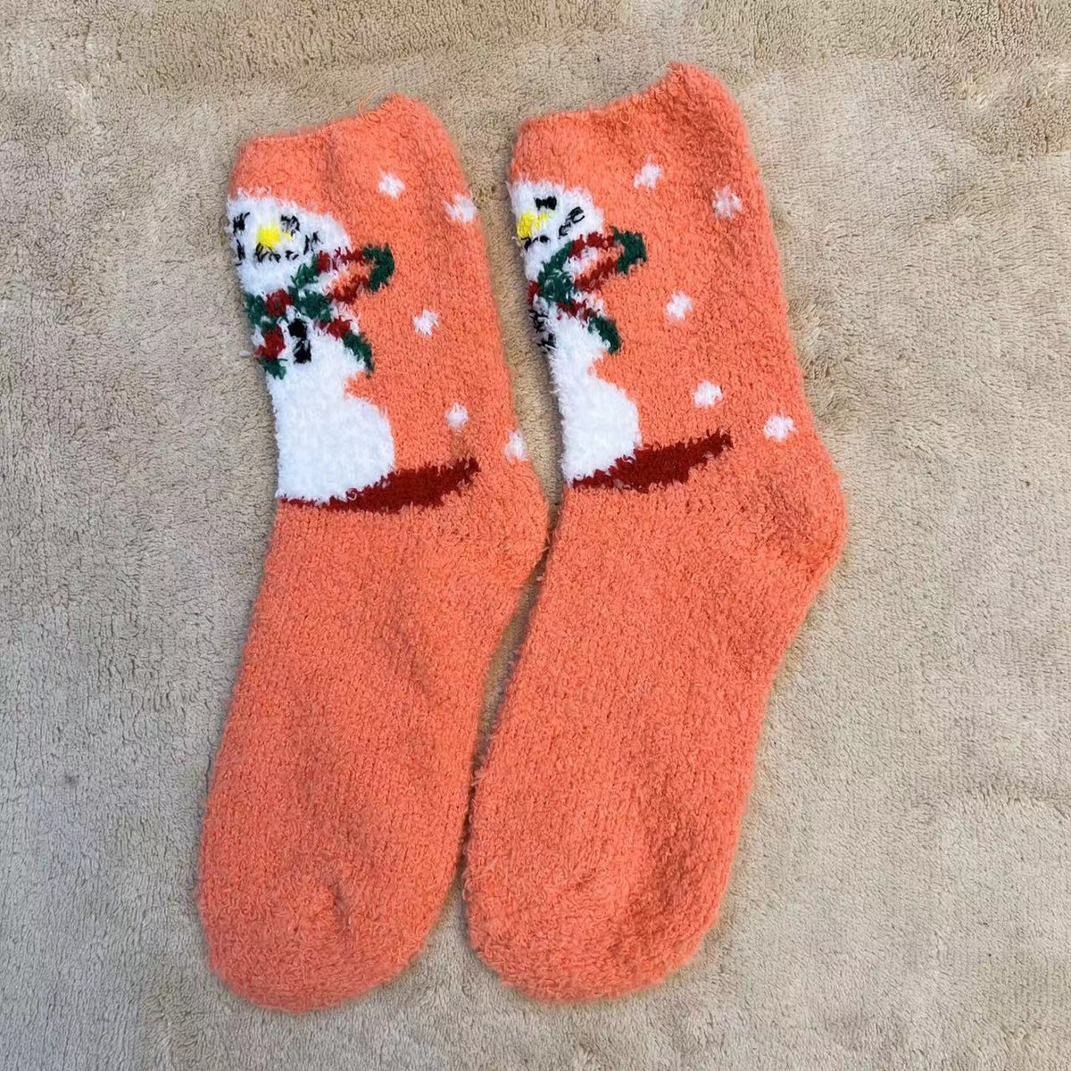 Plush Christmas Slipper Socks with Non-Slip Sole