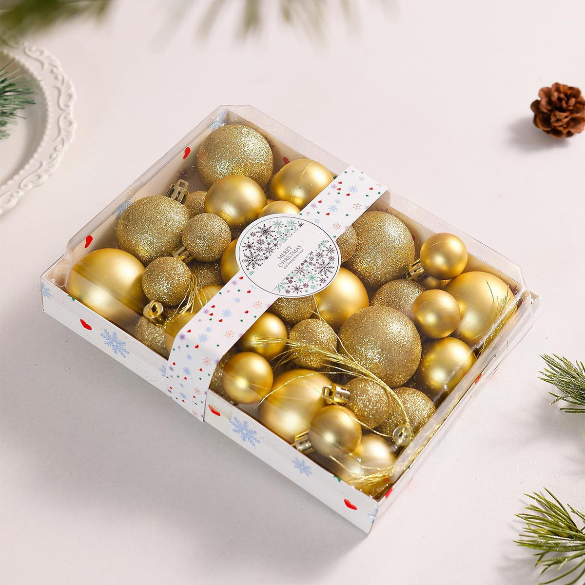 Christmas Ball Ornaments Set 42 Pieces