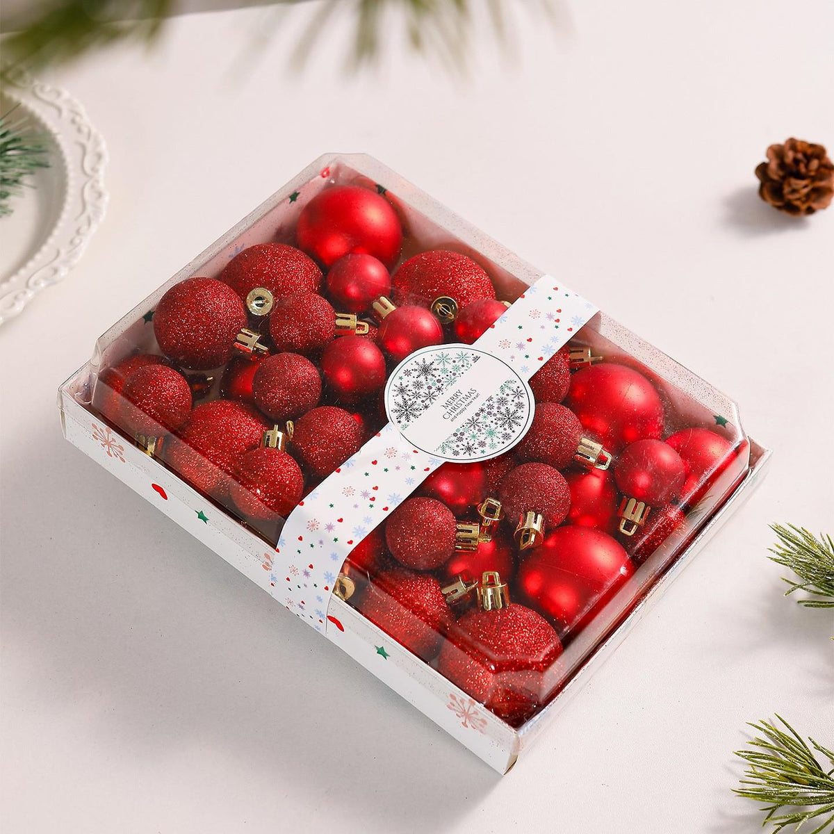 Christmas Ball Ornaments Set 42 Pieces