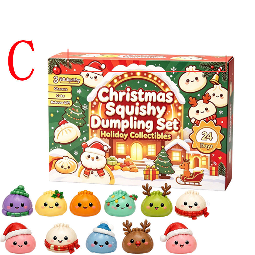 Christmas Countdown Calendar Squishy Toy Set
