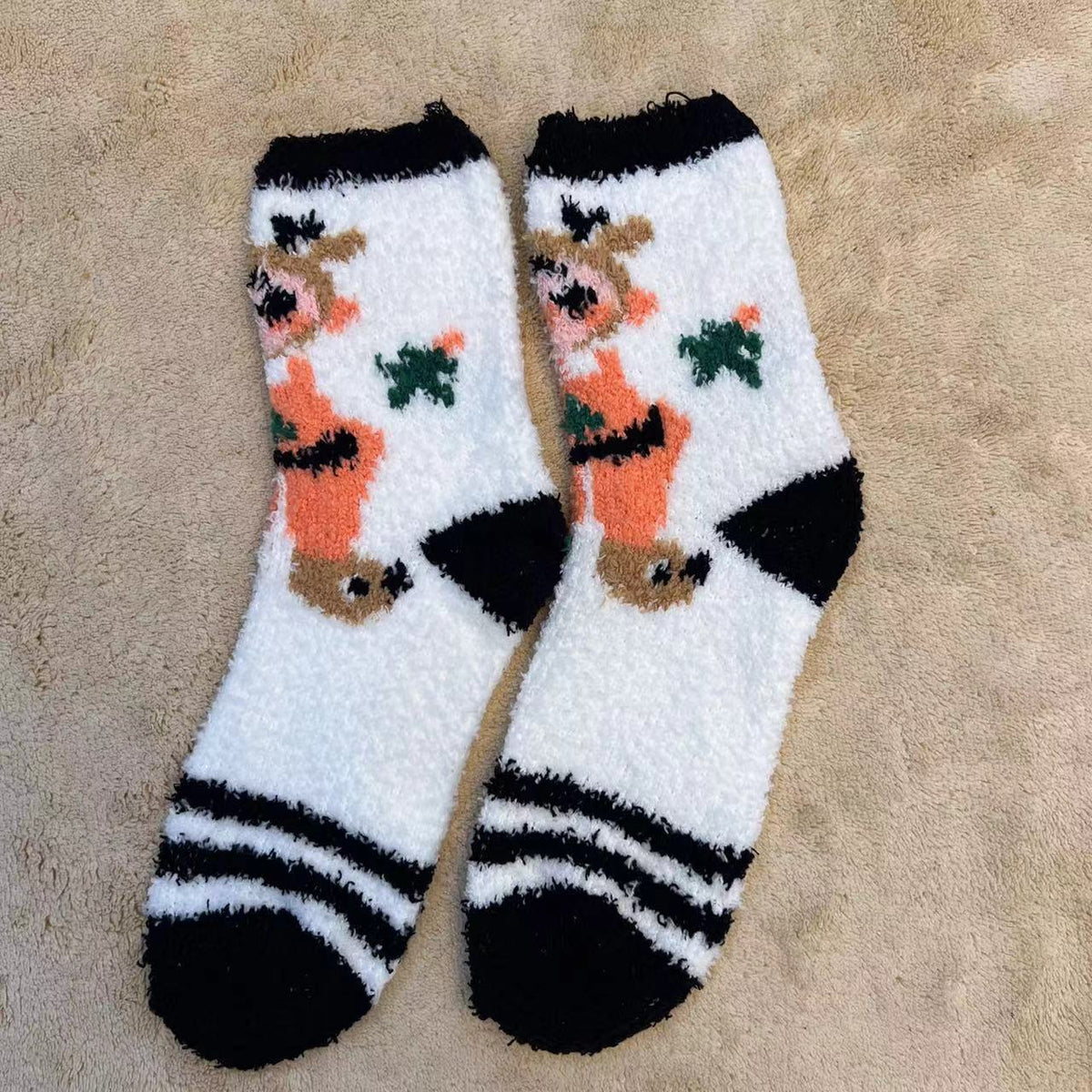 Plush Christmas Slipper Socks with Non-Slip Sole