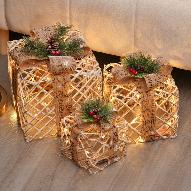 Luminous Christmas Decorative Gift Box Set