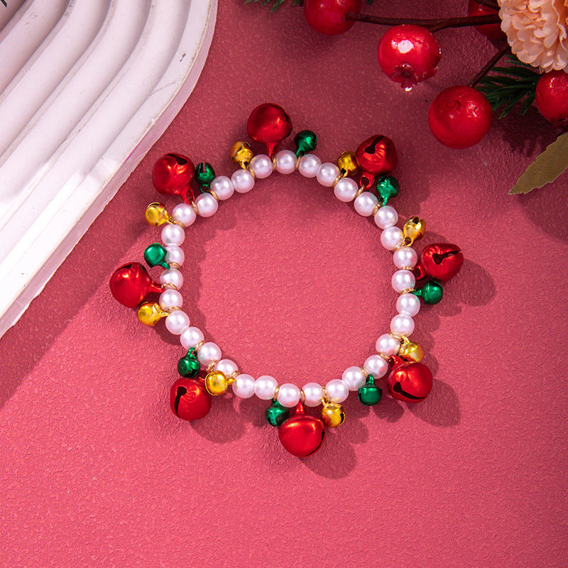 Christmas Beaded Bracelet Alloy Pendant Hand Chain