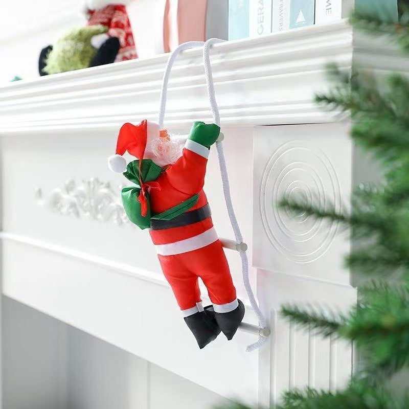 Santa Claus Climbing Rope Christmas Decoration