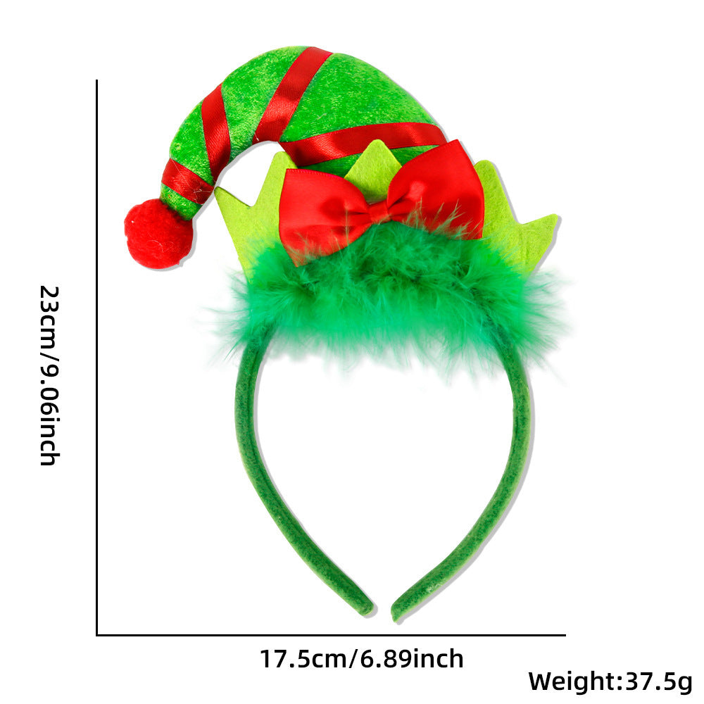 Christmas Party Headband Fun Santa Hat Reindeer Antlers Hair Accessories