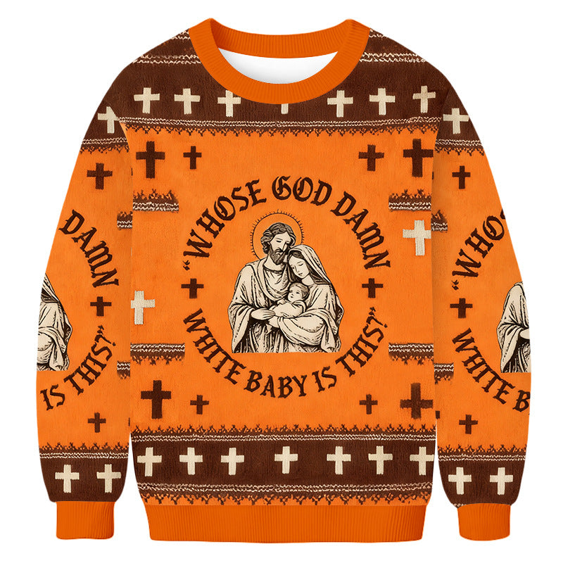 Casual Christmas Print Crew Neck Sweatshirts
