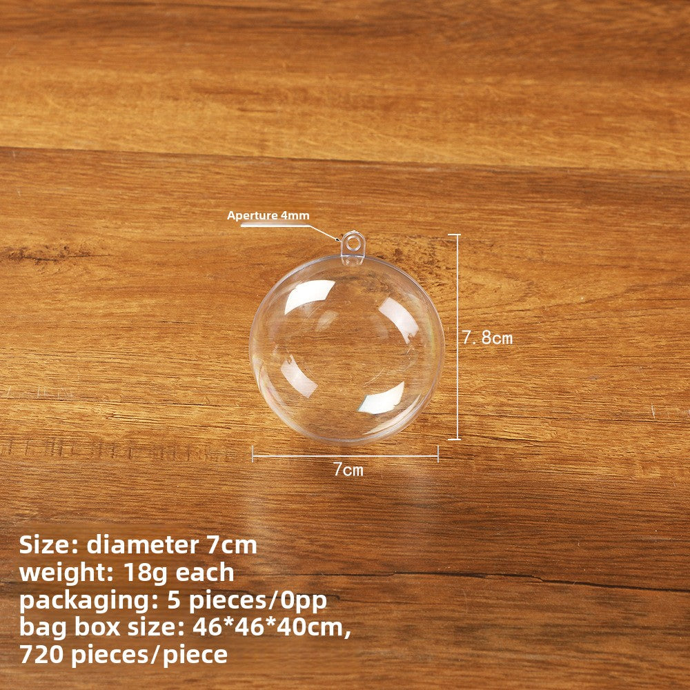 Highly Transparent Round Ball Hollow Ball Christmas Ball Acrylic Decorative Ball Ornaments Toys Transparent Packaging Ball