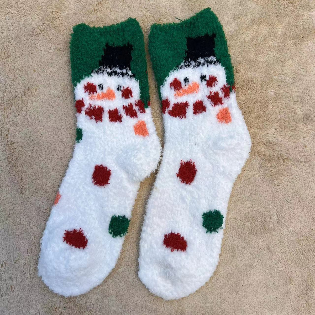 Plush Christmas Slipper Socks with Non-Slip Sole