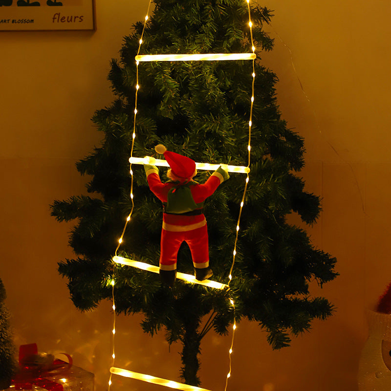 Santa LED Ladder Light for Christmas Tree Decoration