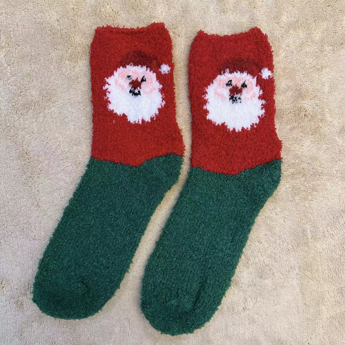 Plush Christmas Slipper Socks with Non-Slip Sole