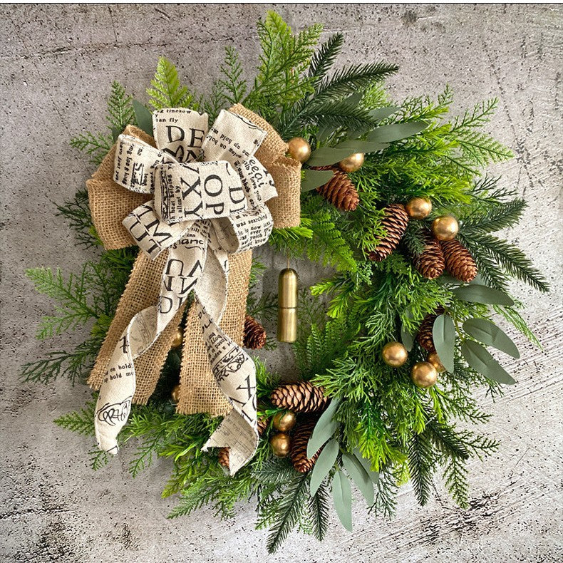 Christmas Pinecone and Bell Wreath