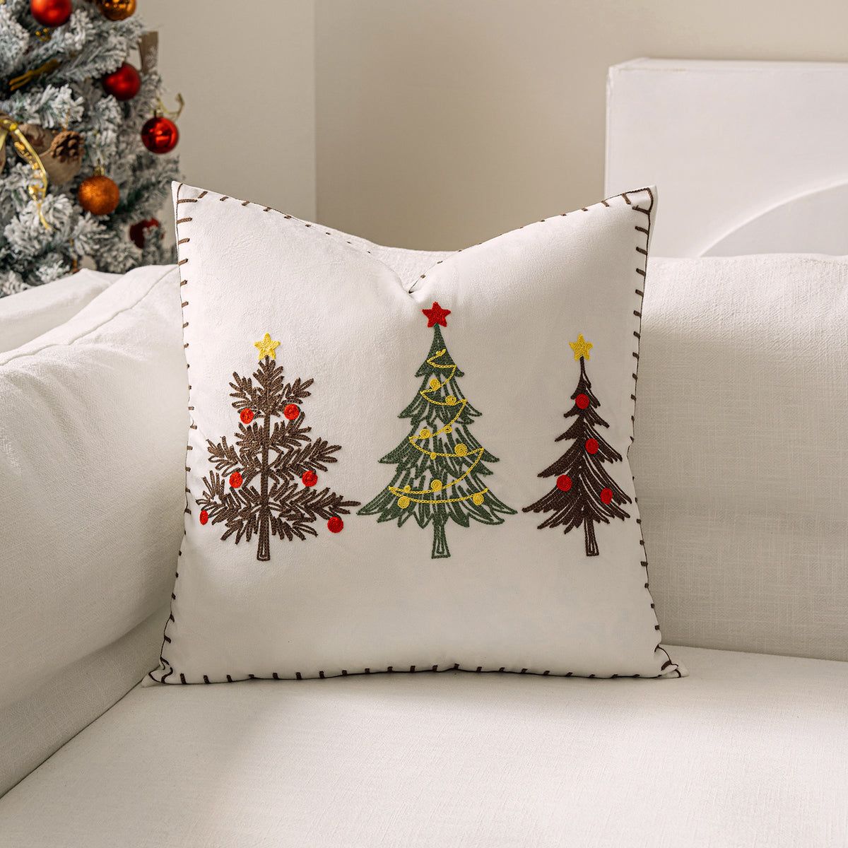 Christmas Embroidered Pillowcase
