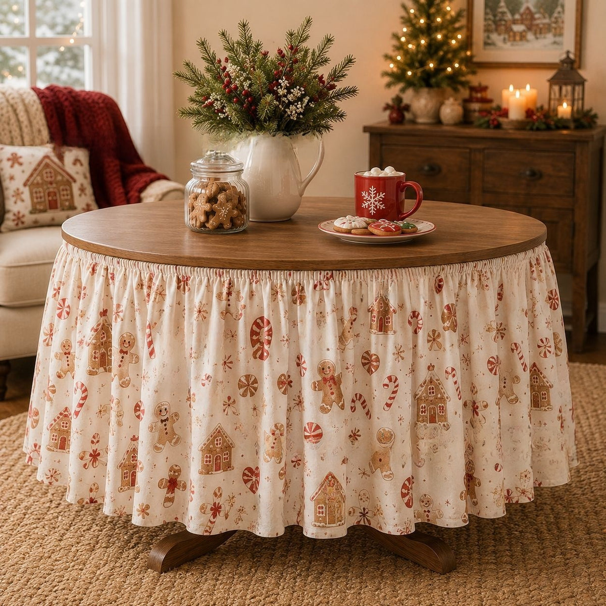 Christmas table skirt