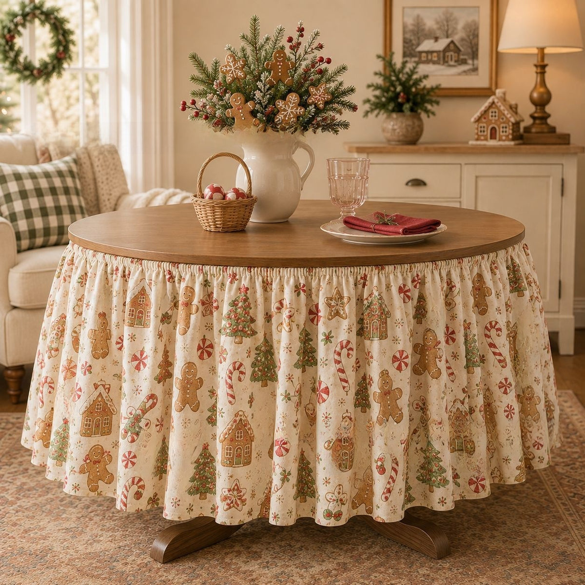 Christmas table skirt