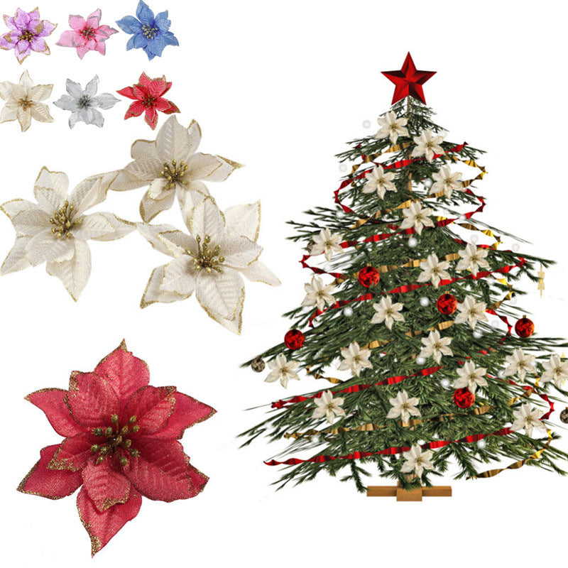 Christmas artificial decorative flowers