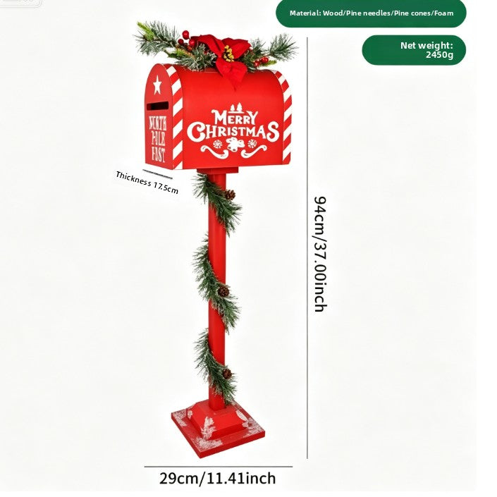 Wooden Christmas Mailbox Decoration