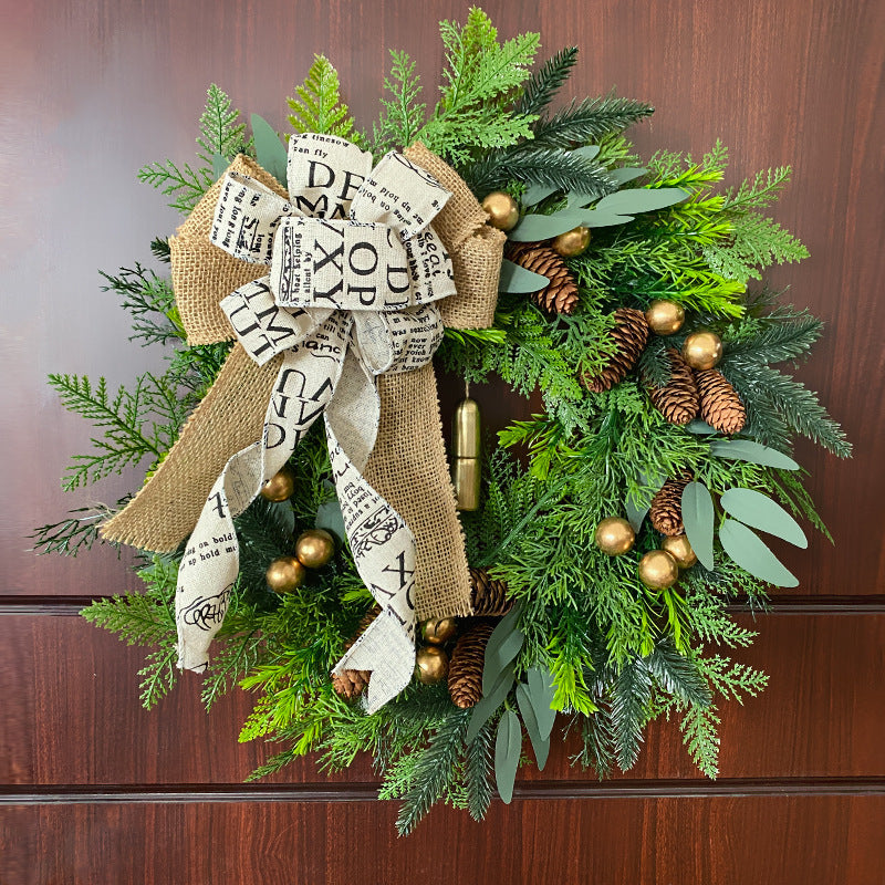 Christmas Pinecone and Bell Wreath