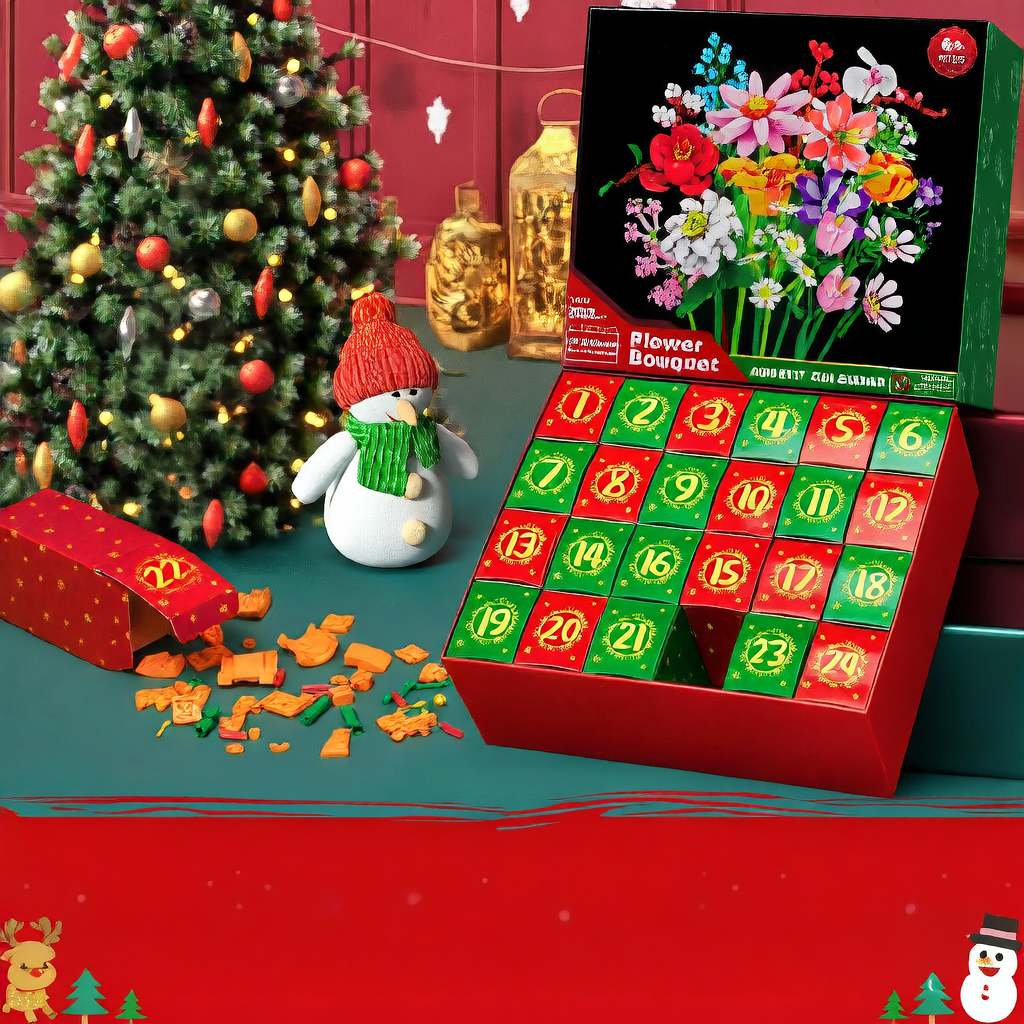Flower Bouquet Building Blocks Christmas DIY Toy