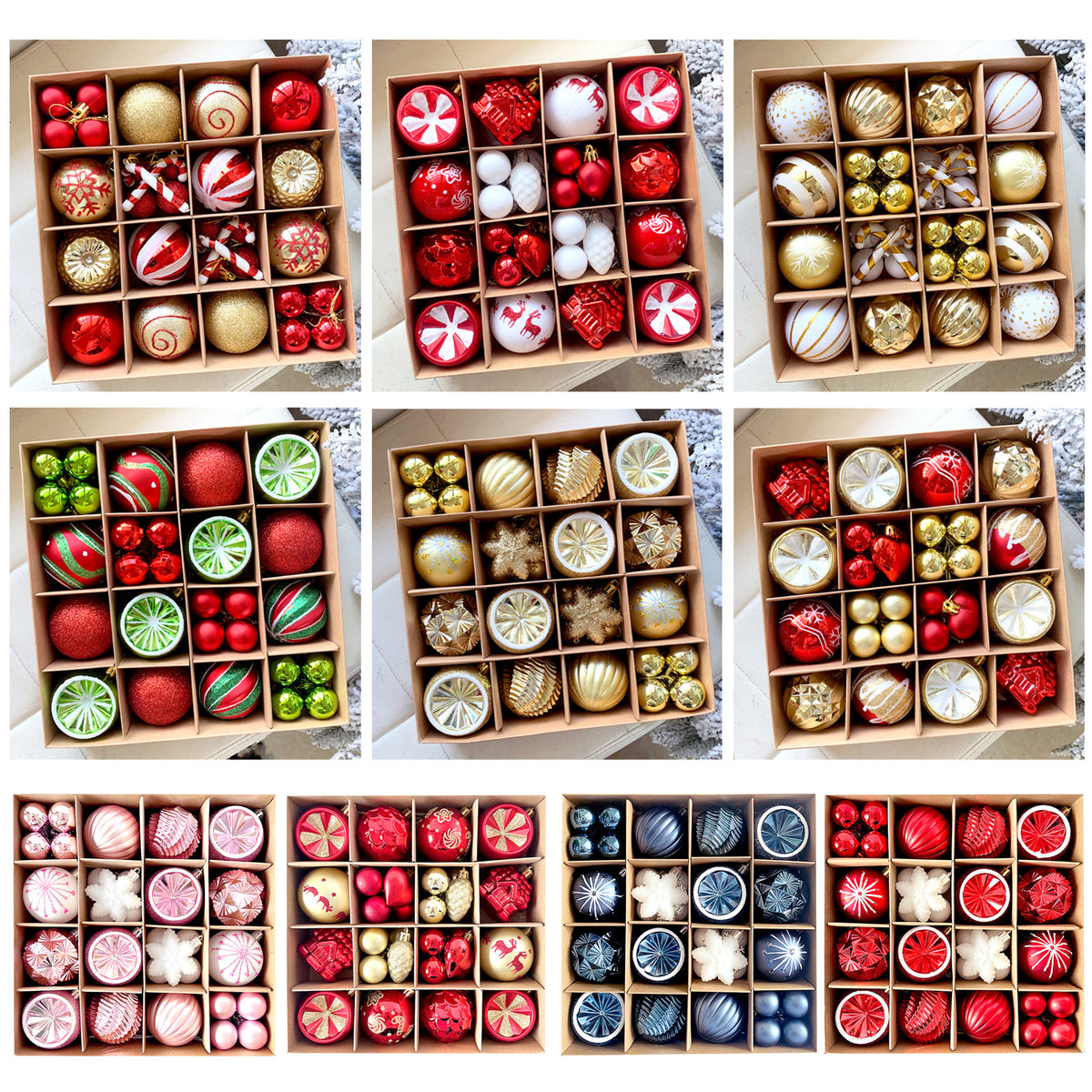 6cm Electroplated Christmas Ornament Ball with Hand-Painted Designs