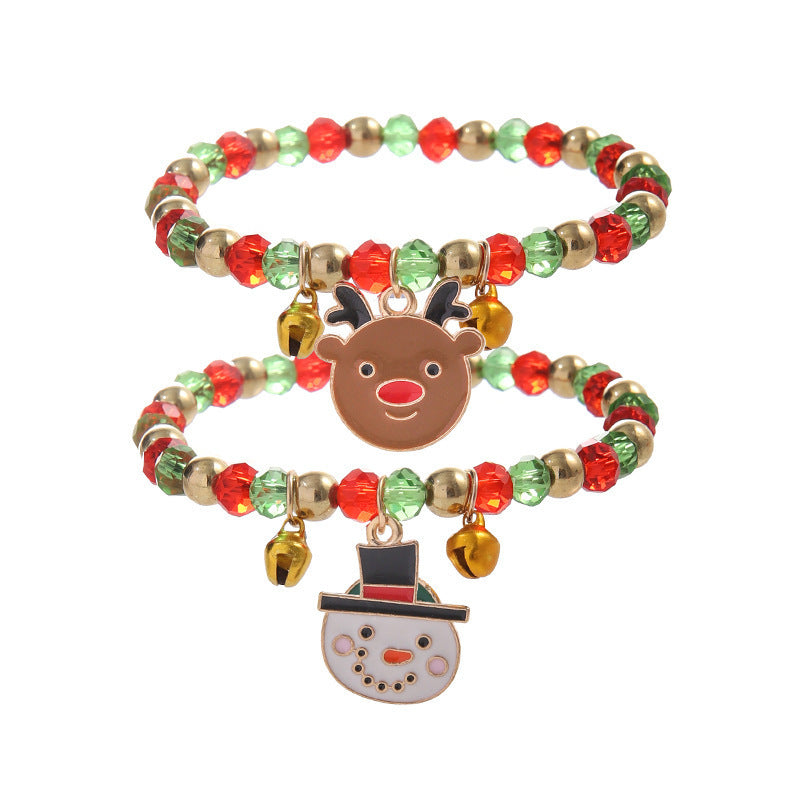 Christmas Beaded Bracelet Alloy Pendant Hand Chain