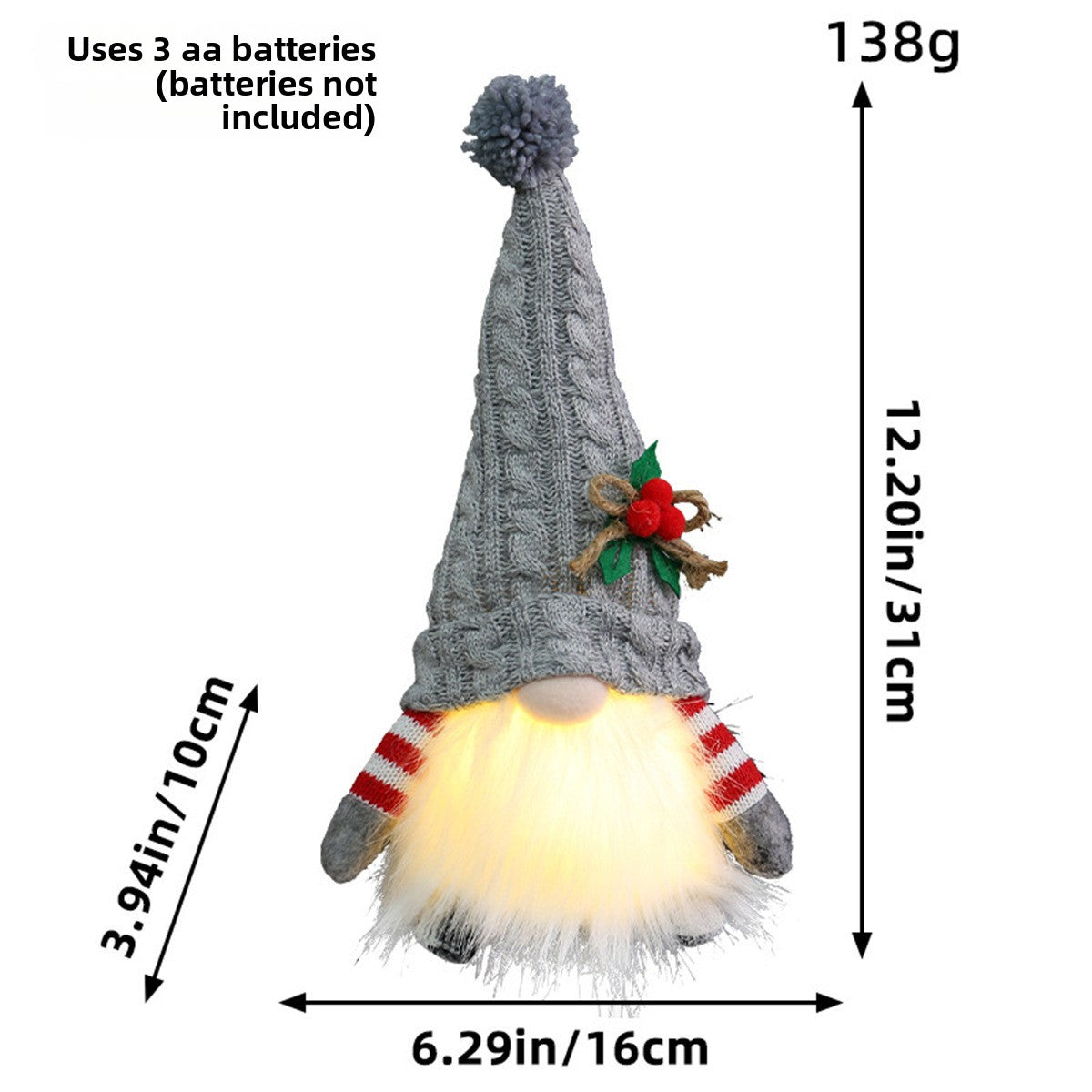 Christmas Lighted Doll Ornament