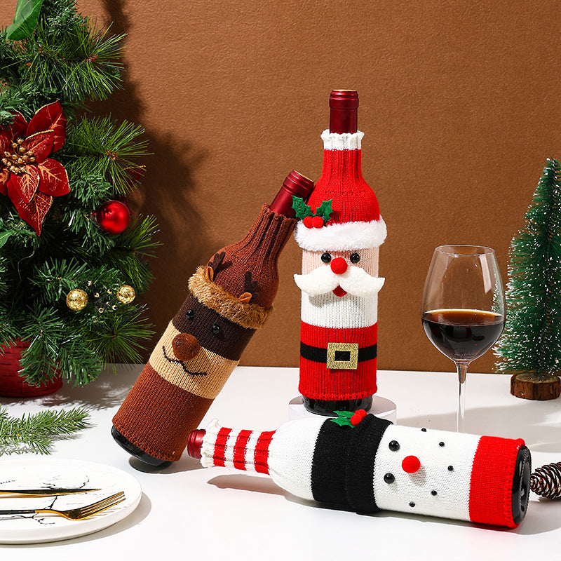 Christmas Decorative Bottle Sleeve Knitted