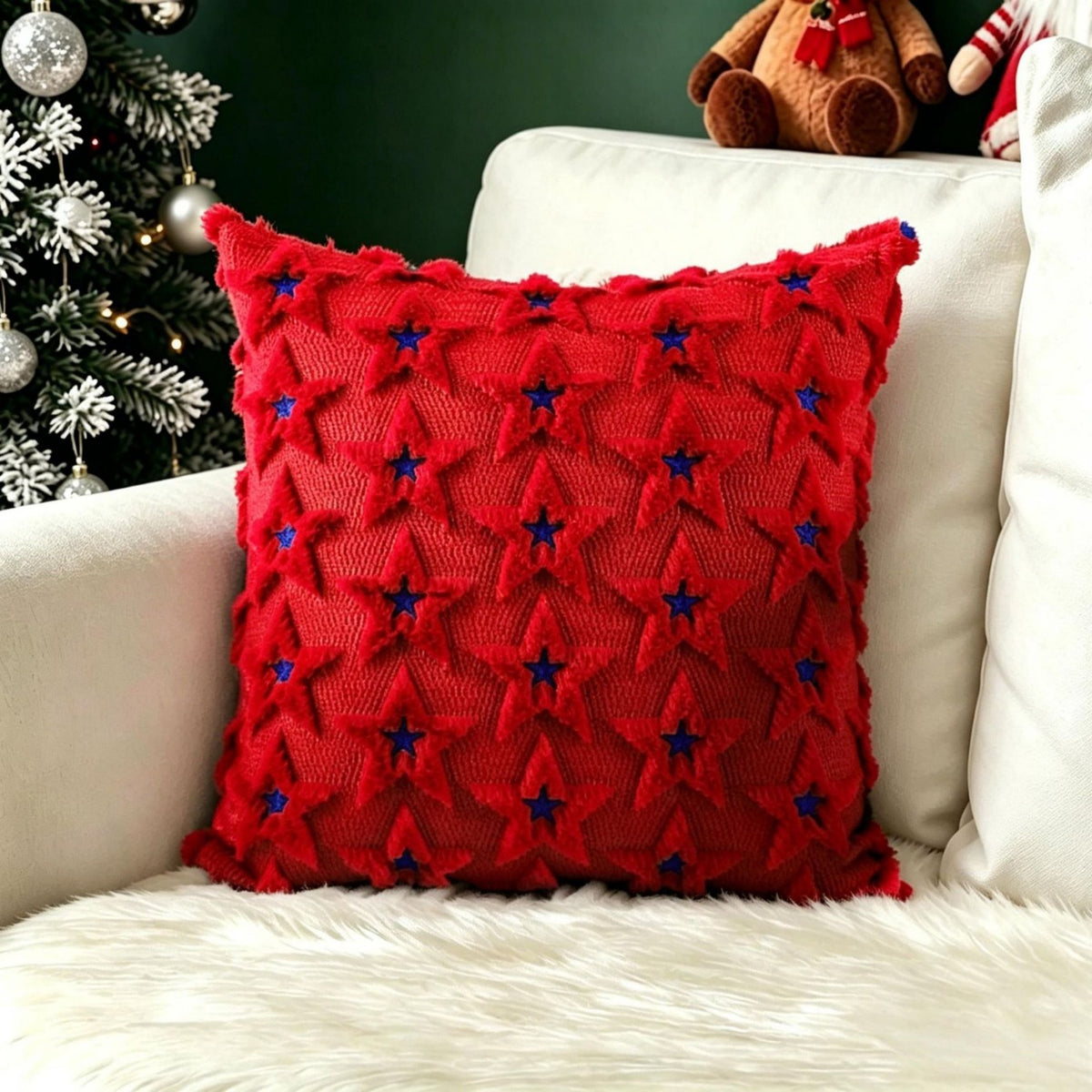 Christmas Themed Retro Cushion Cover