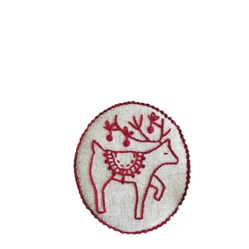 Hand Embroidery Christmas Ornament Set