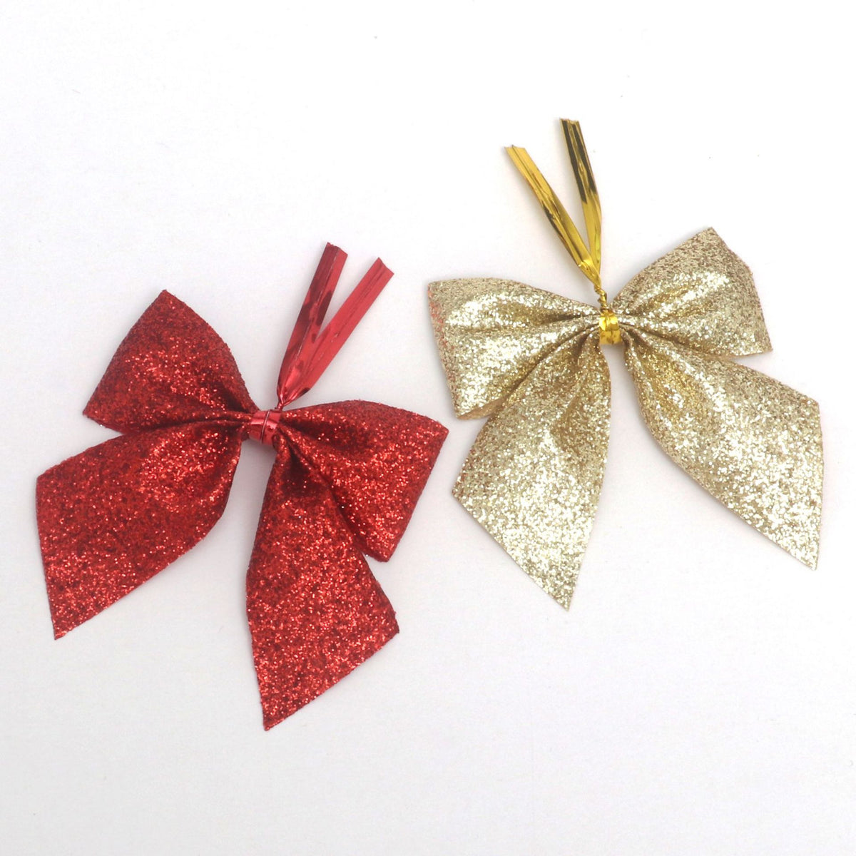 Small Powdered Ribbon Christmas Tree Bow Ornament